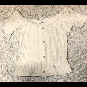 Button up off the shoulder top